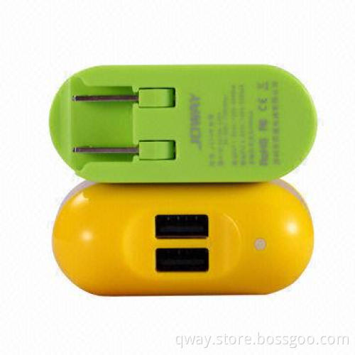 Smart Mobile Phone Charger with 2Amp Output and 2 USB Ports for iPhone